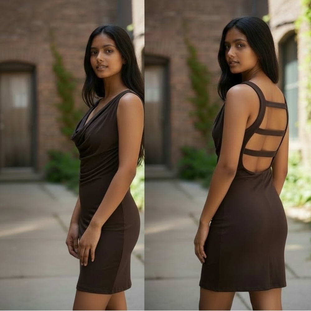 Sky Cowl Neck Dress Size L